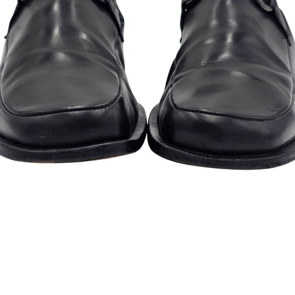 Vintage Mauri Millennium Men Size 13 Black Leather Dress Shoes Italy Bit Loafers - Picture 9 of 11
